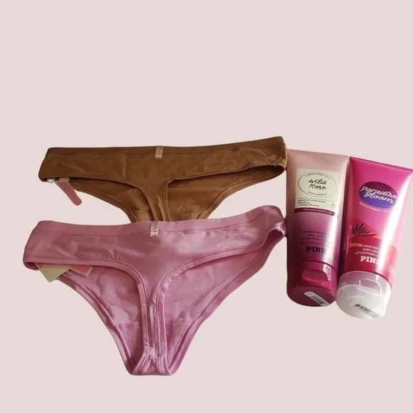Pink gift set 2 body lotion& 2 thongs size XS cakhi& pink color - Picture 2 of 9